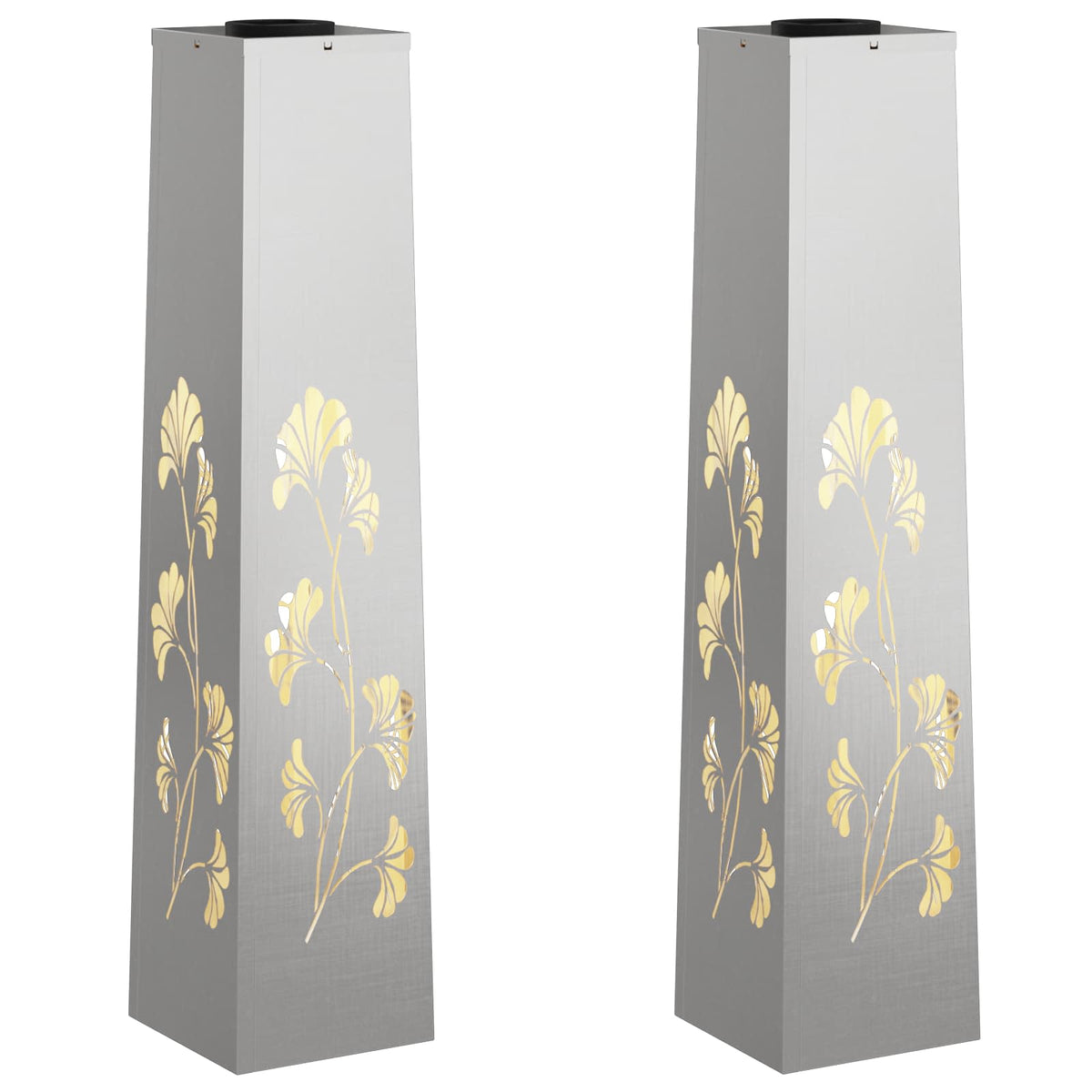 VidaXL éclairage de chemin LED solaire 2 pcs argent acier inoxydable