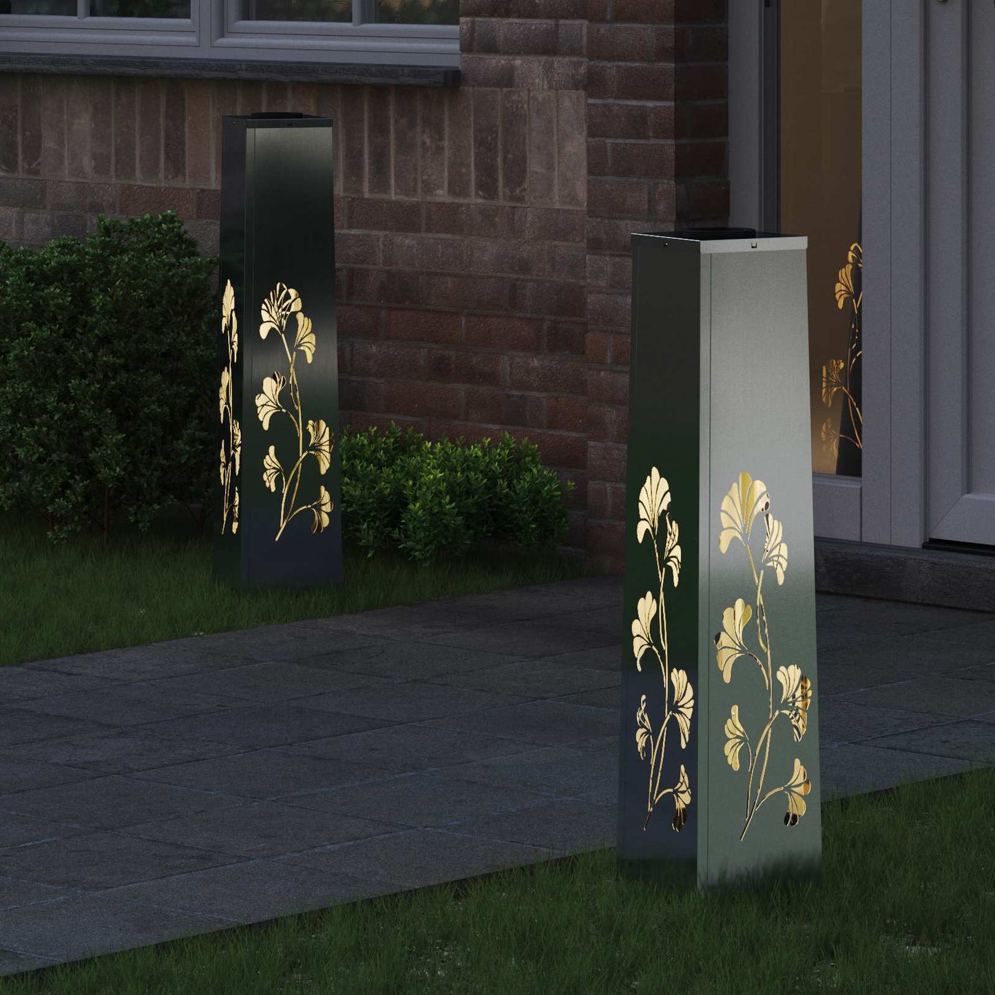 VidaXL éclairage de chemin LED solaire 2 pcs acier galvanisé argent
