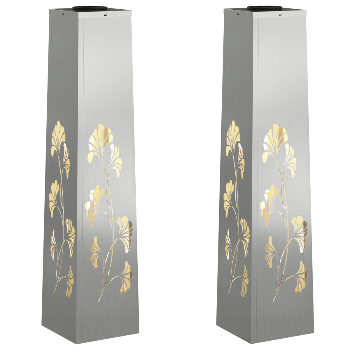 VidaXL éclairage de chemin LED solaire 2 pcs acier galvanisé argent
