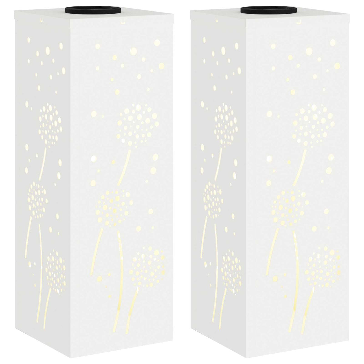 VidaXL éclairage de chemin à LED solaire 2 pcs acier laminé à froid blanc