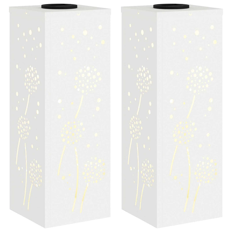 VidaXL éclairage de chemin à LED solaire 2 pcs acier laminé à froid blanc