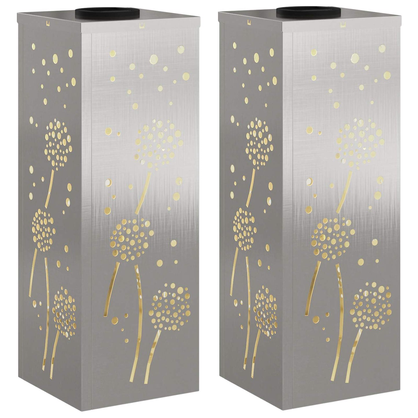 VidaXL éclairage de chemin LED solaire 2 pcs argent acier inoxydable