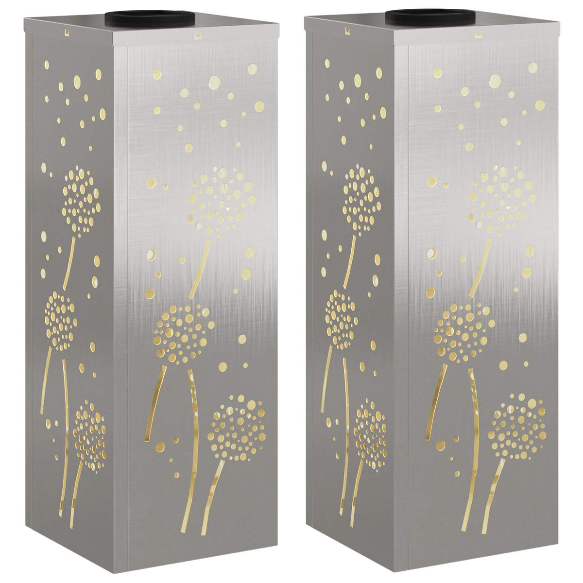 VidaXL éclairage de chemin LED solaire 2 pcs argent acier inoxydable