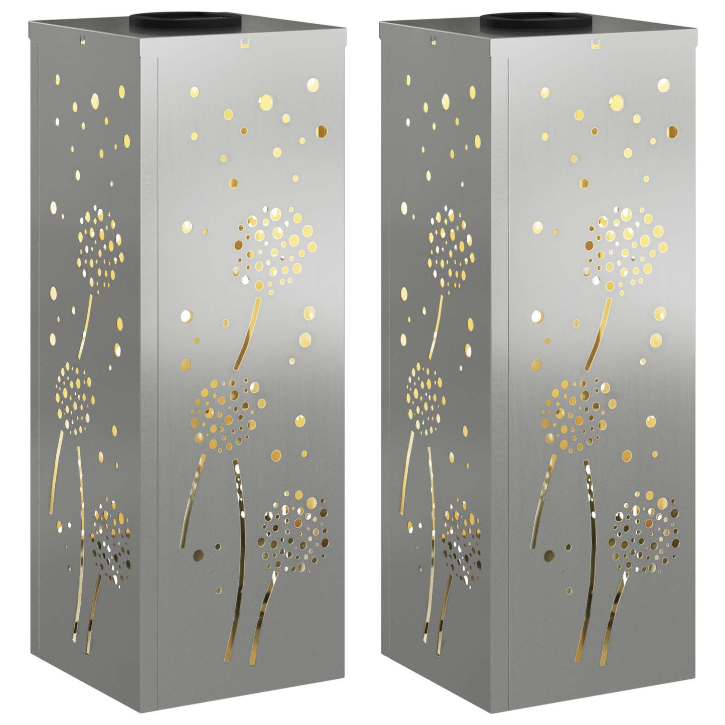 VidaXL éclairage de chemin LED solaire 2 pcs acier galvanisé argent