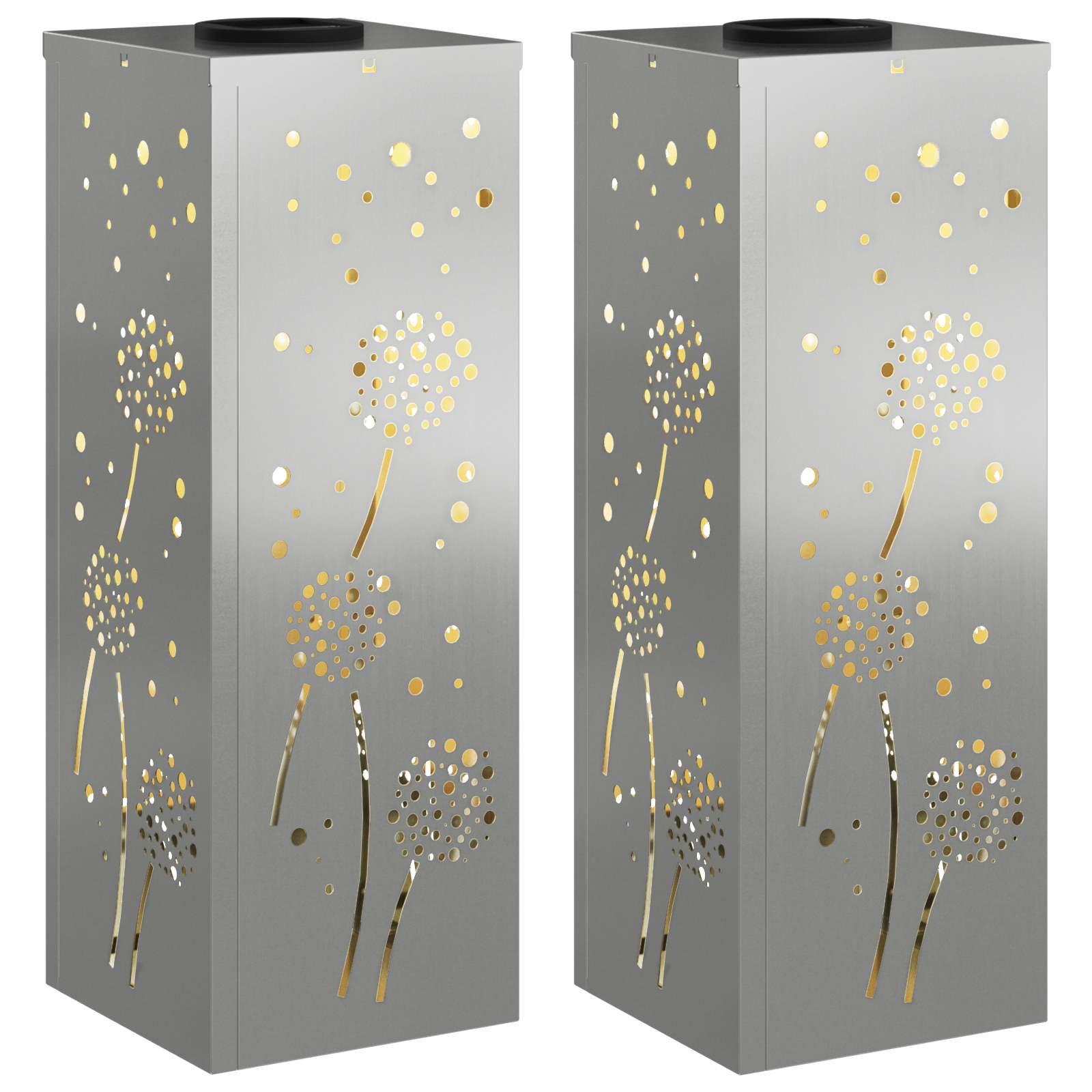 VidaXL éclairage de chemin LED solaire 2 pcs acier galvanisé argent