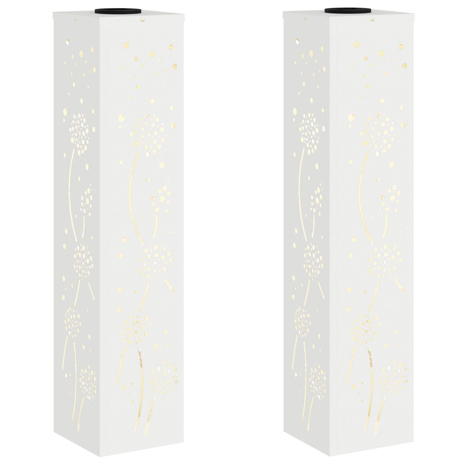 VidaXL éclairage de chemin à LED solaire 2 pcs acier laminé à froid blanc
