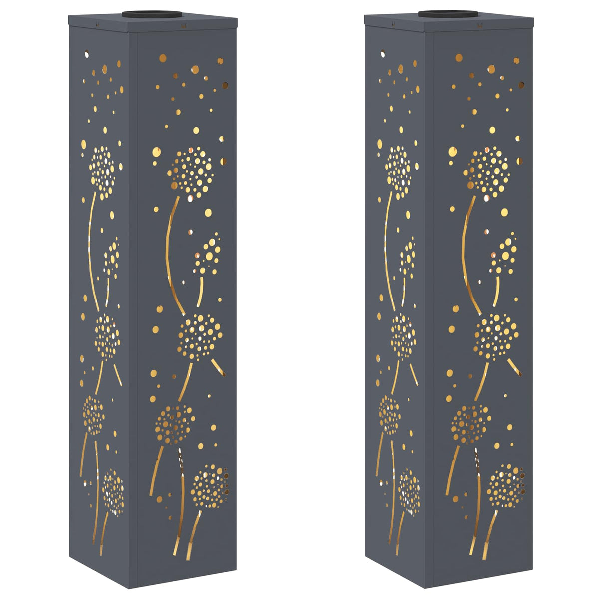 VidaXL éclairage de chemin à LED solaire 2 pcs acier laminé à froid anthracite