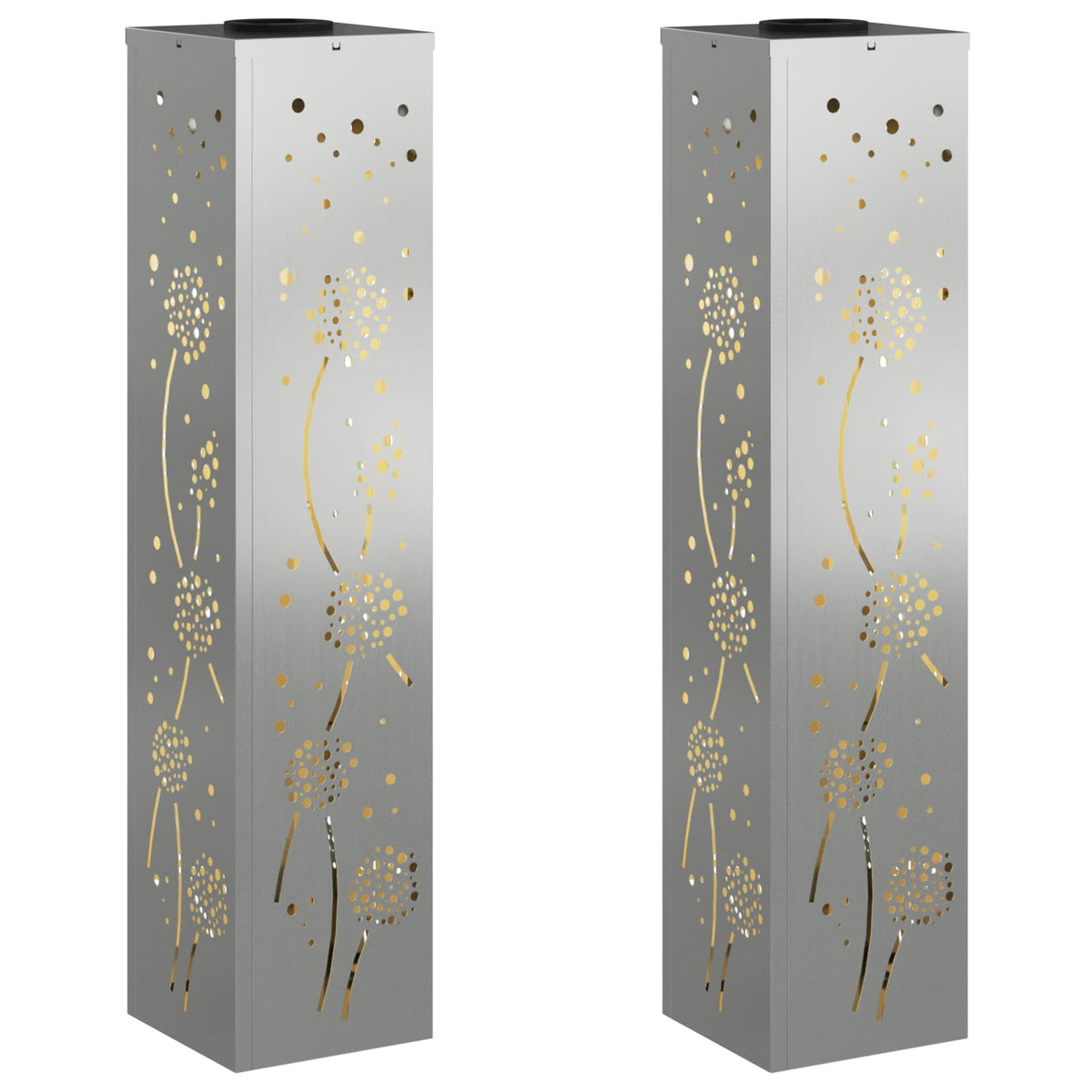 VidaXL éclairage de chemin à LED solaire 2 pcs rouillé galvanisé