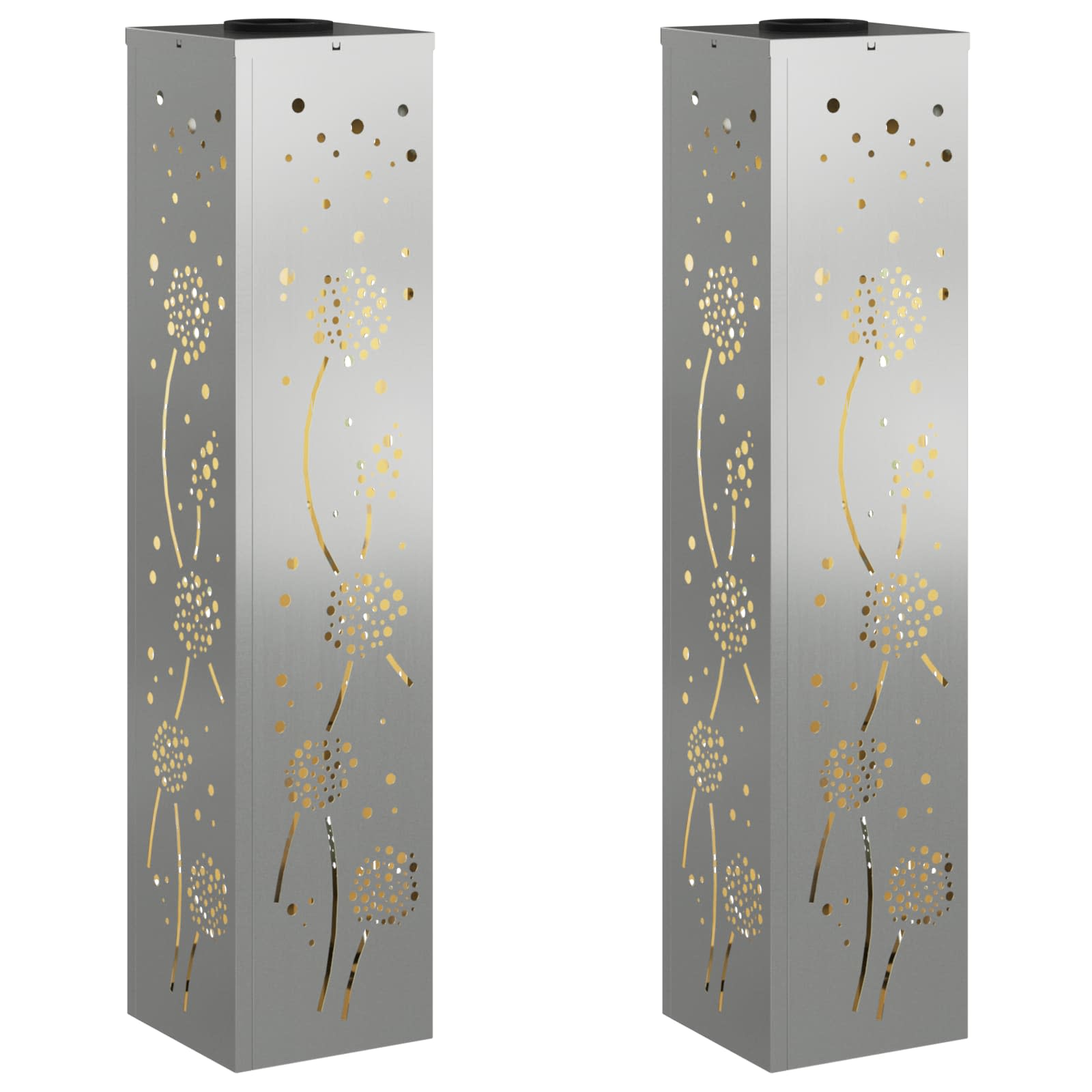 VidaXL éclairage de chemin à LED solaire 2 pcs rouillé galvanisé
