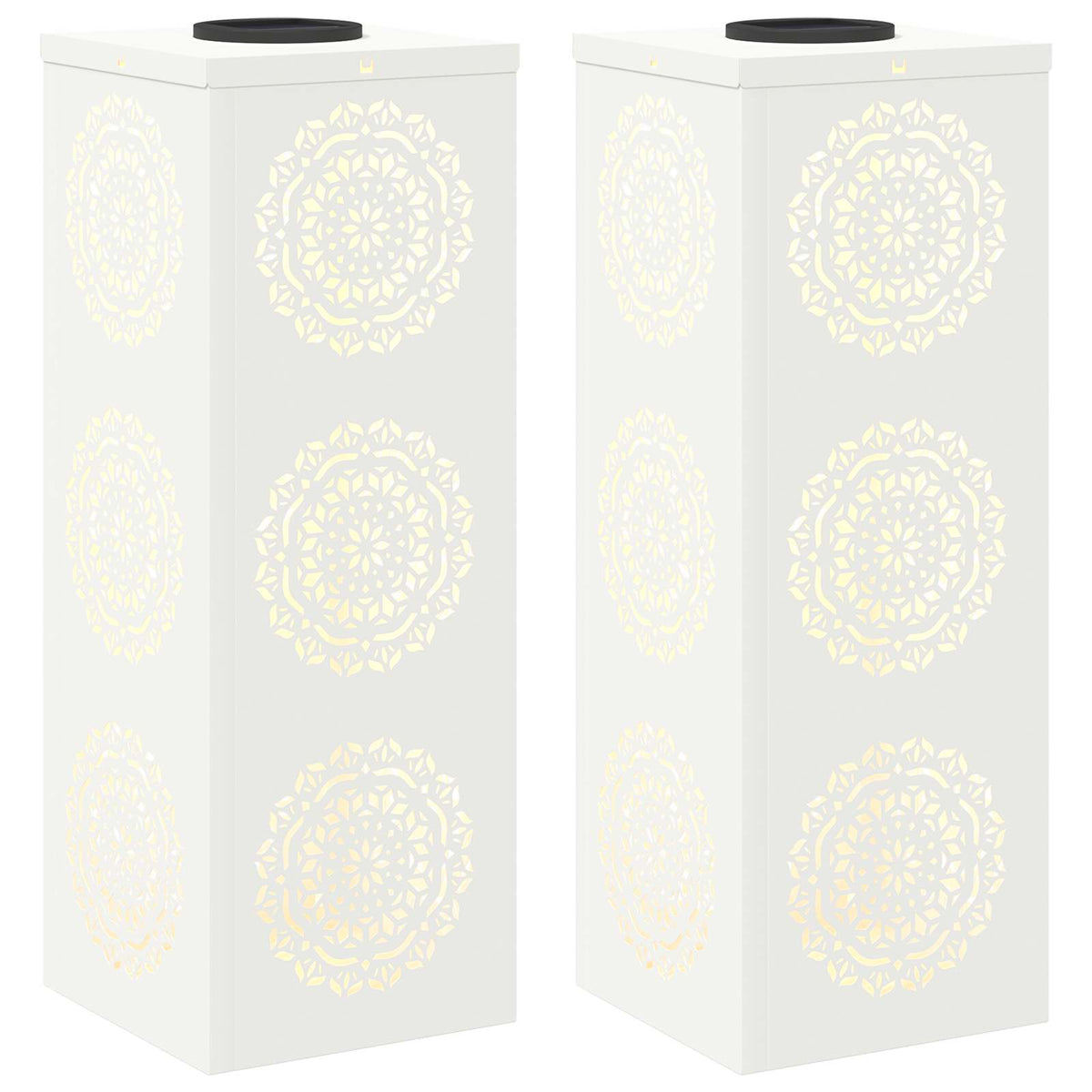 VidaXL éclairage de chemin à LED solaire 2 pcs acier laminé à froid blanc