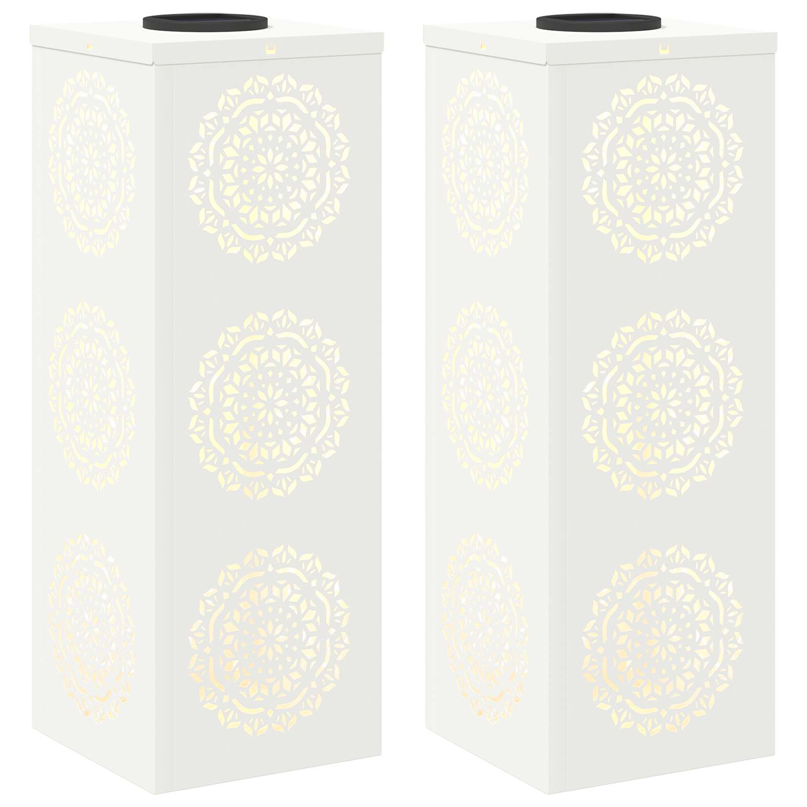 VidaXL éclairage de chemin à LED solaire 2 pcs acier laminé à froid blanc