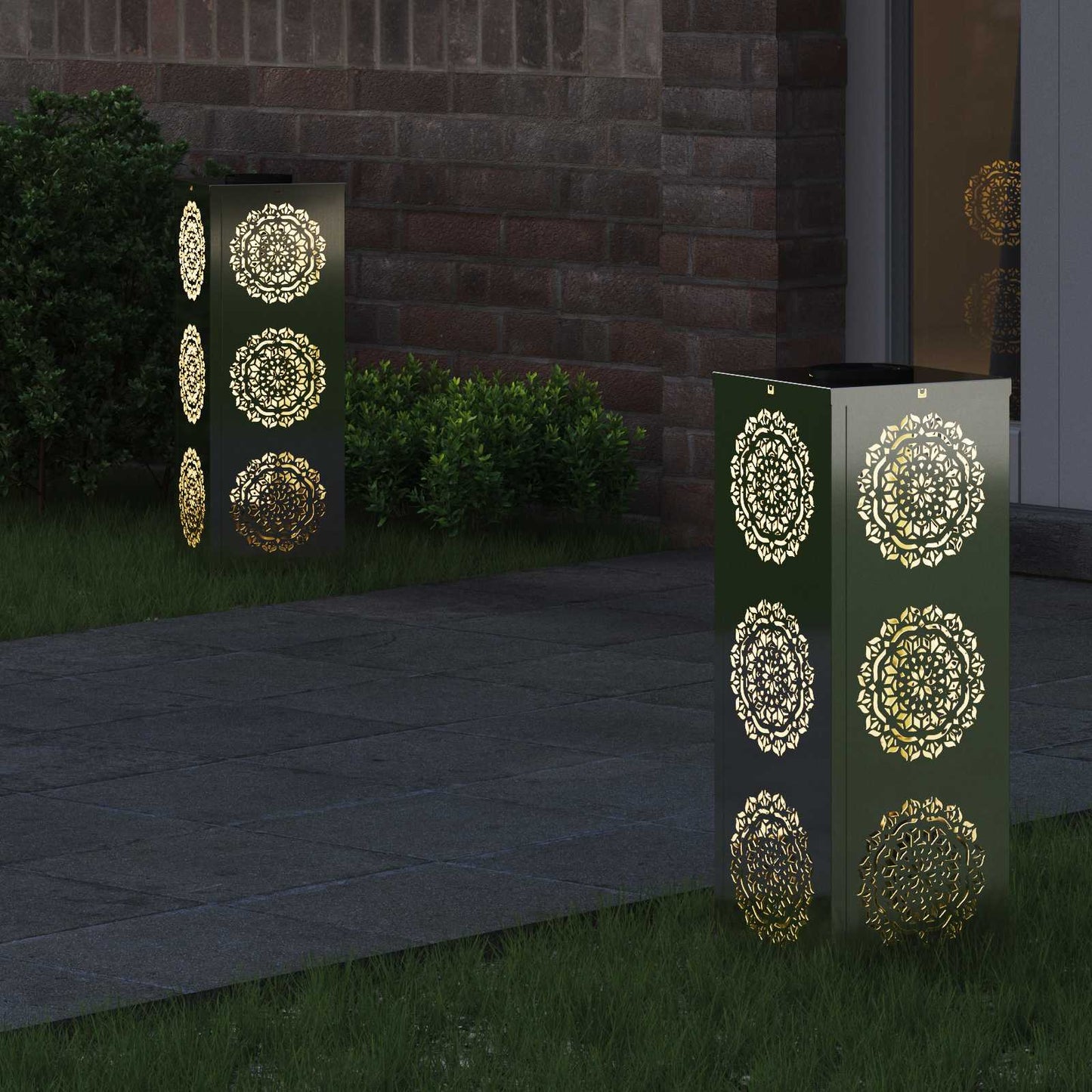 VidaXL éclairage de chemin LED solaire 2 pcs acier galvanisé argent