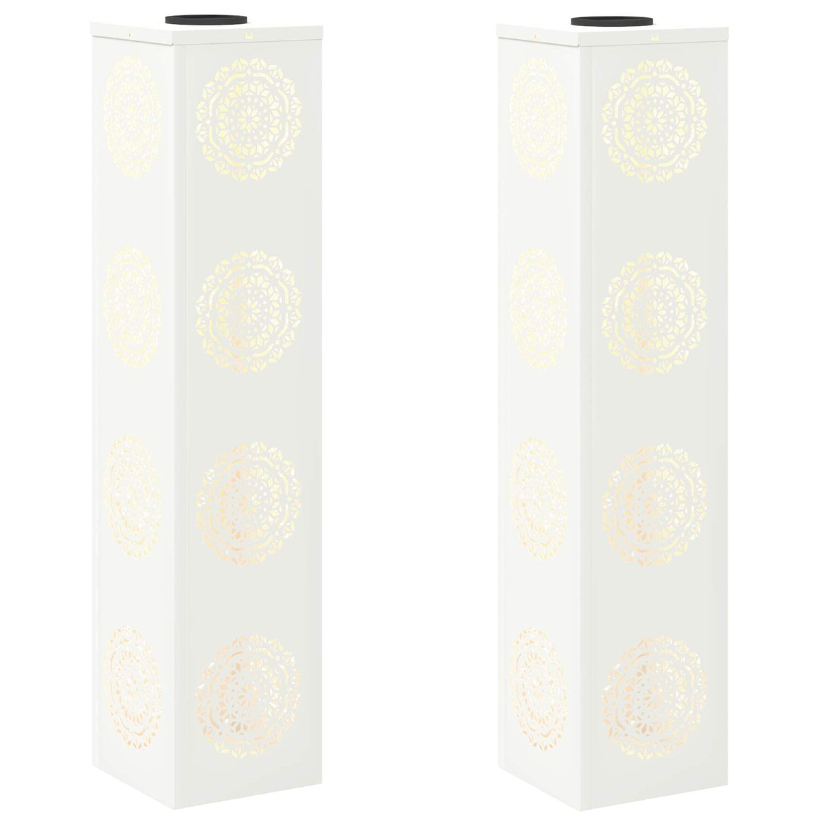 VidaXL éclairage de chemin à LED solaire 2 pcs acier laminé à froid blanc