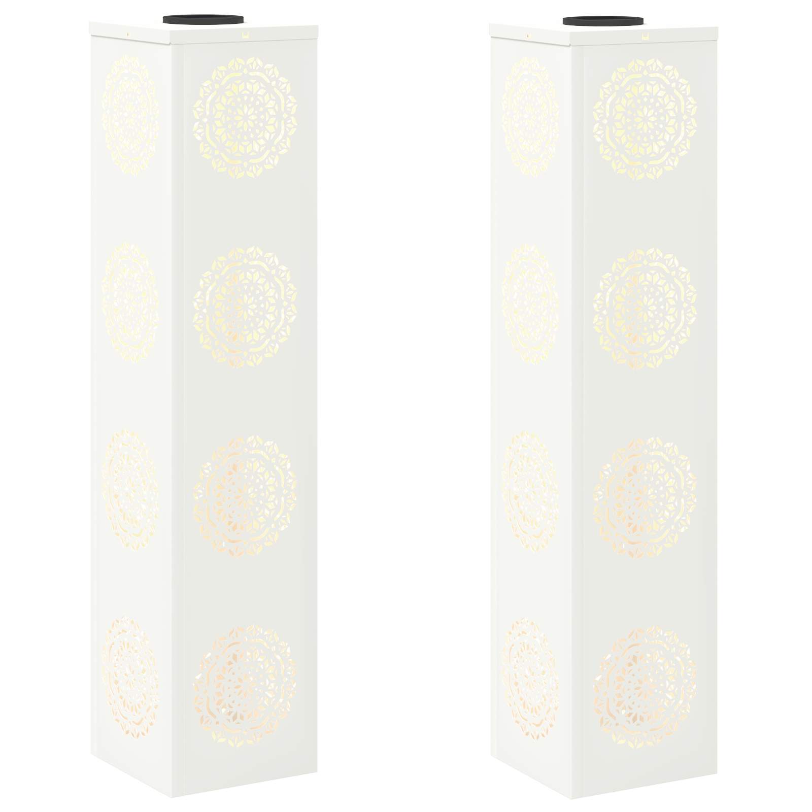 VidaXL éclairage de chemin à LED solaire 2 pcs acier laminé à froid blanc