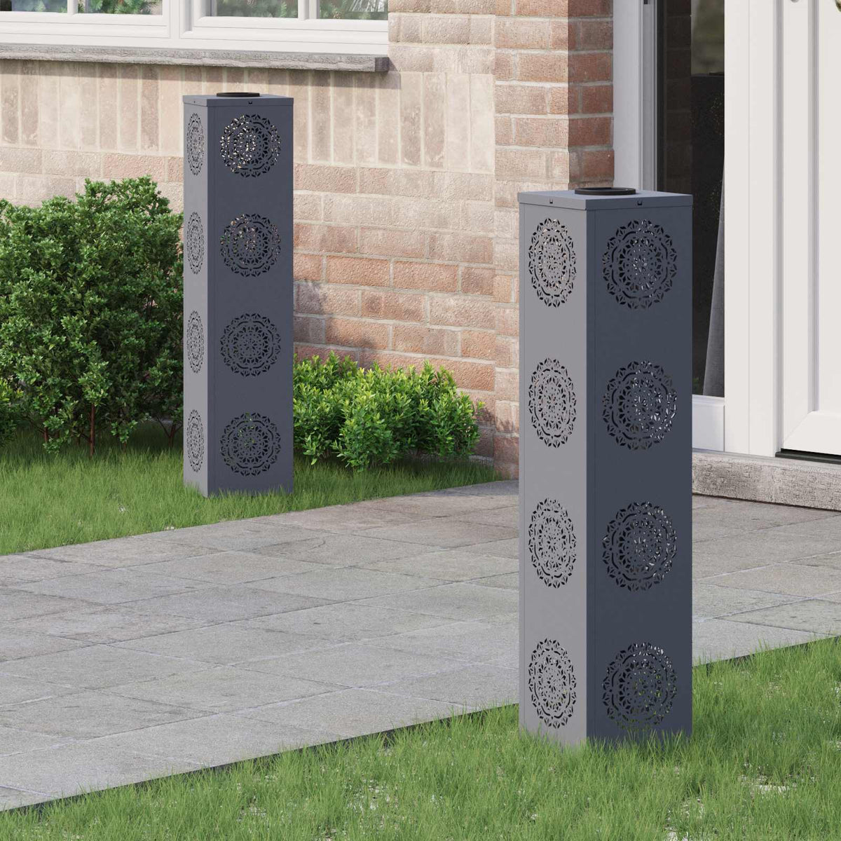 VidaXL éclairage de chemin à LED solaire 2 pcs acier laminé à froid anthracite