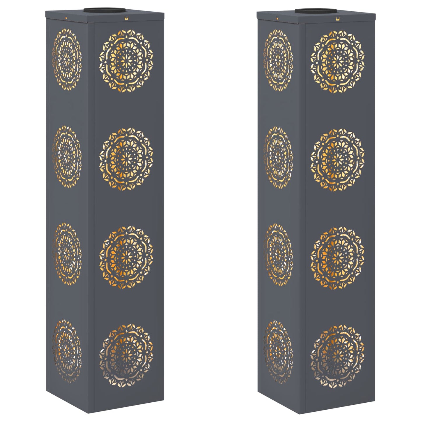 VidaXL éclairage de chemin à LED solaire 2 pcs acier laminé à froid anthracite