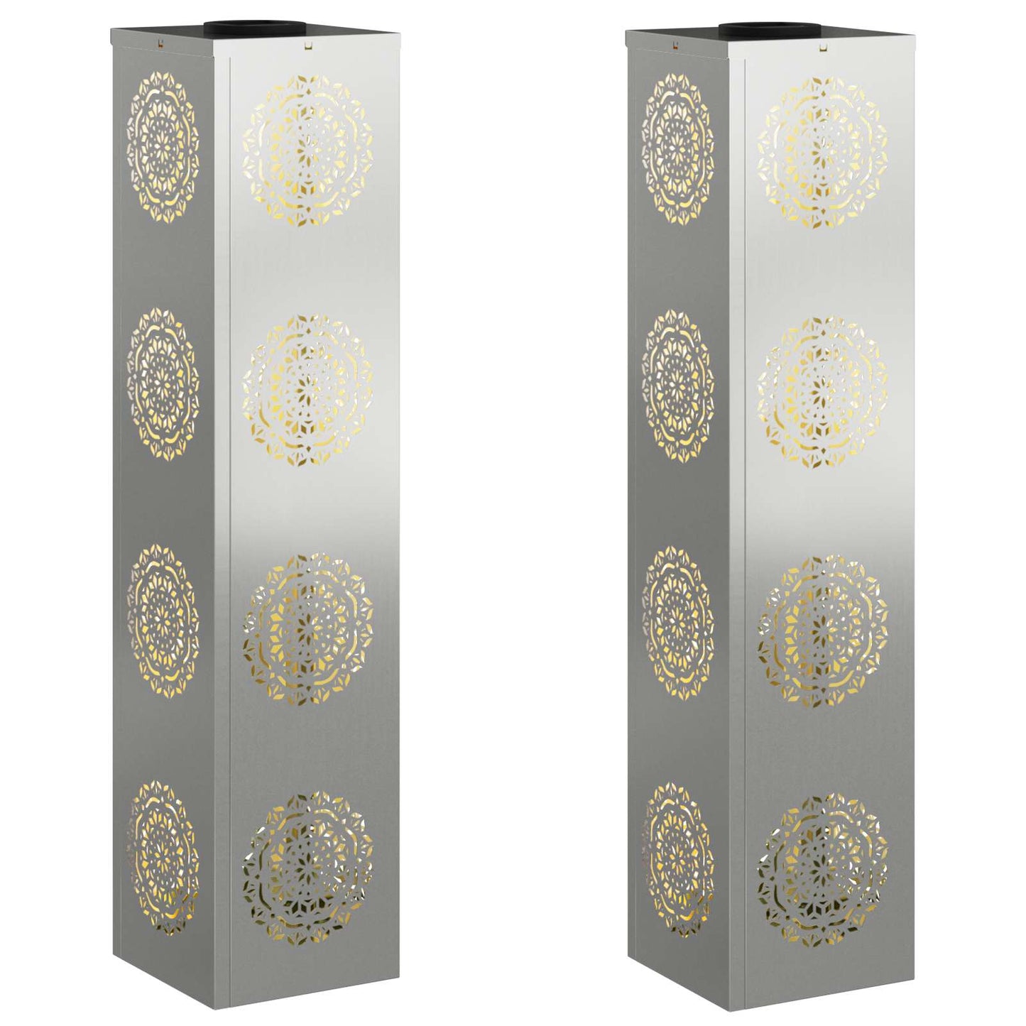 VidaXL éclairage de chemin LED solaire 2 pcs acier galvanisé argent