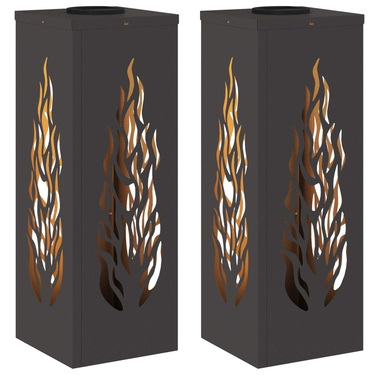 VidaXL éclairage de chemin LED solaire 2 pcs acier laminé à froid noir