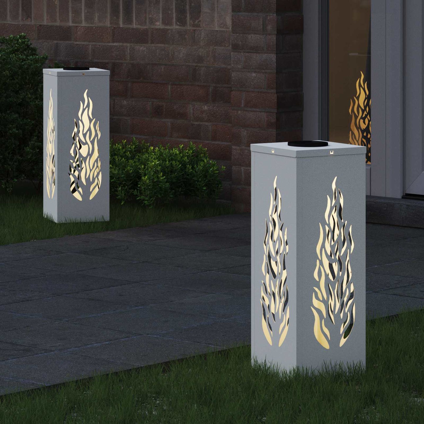 VidaXL éclairage de chemin à LED solaire 2 pcs acier laminé à froid blanc