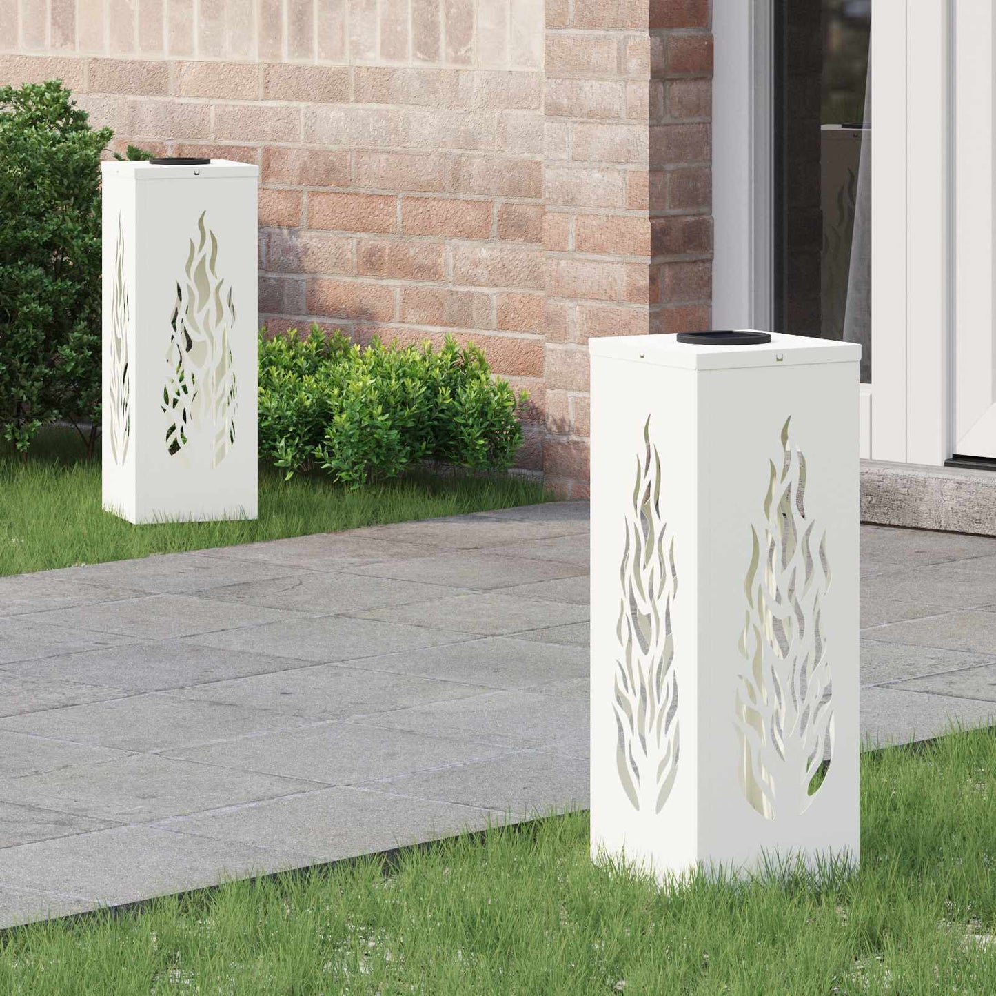 VidaXL éclairage de chemin à LED solaire 2 pcs acier laminé à froid blanc