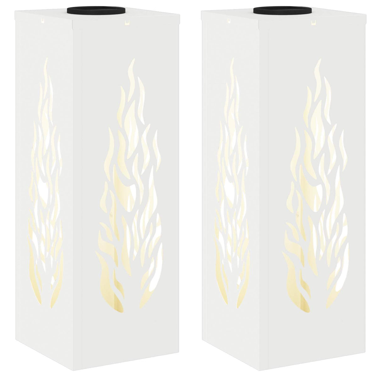 VidaXL éclairage de chemin à LED solaire 2 pcs acier laminé à froid blanc