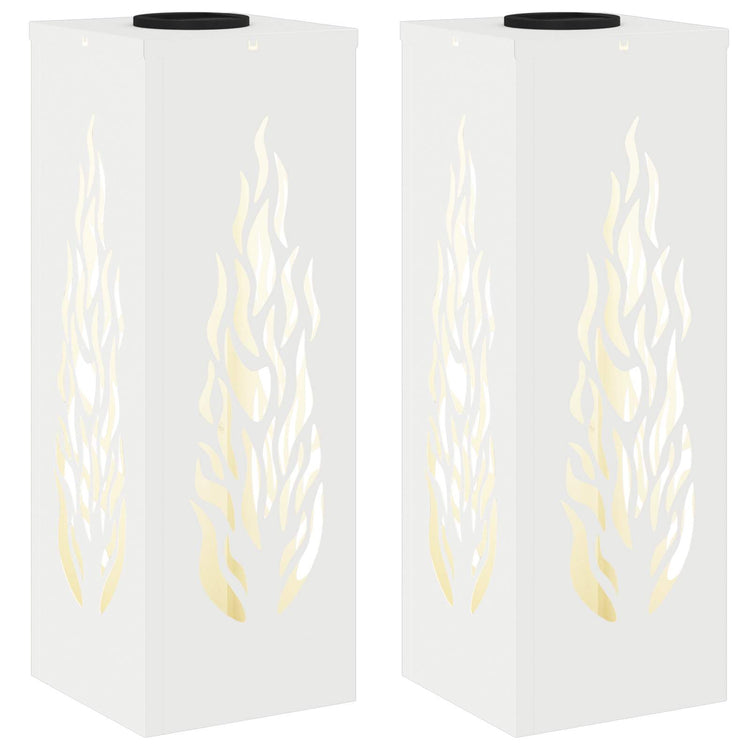 VidaXL éclairage de chemin à LED solaire 2 pcs acier laminé à froid blanc