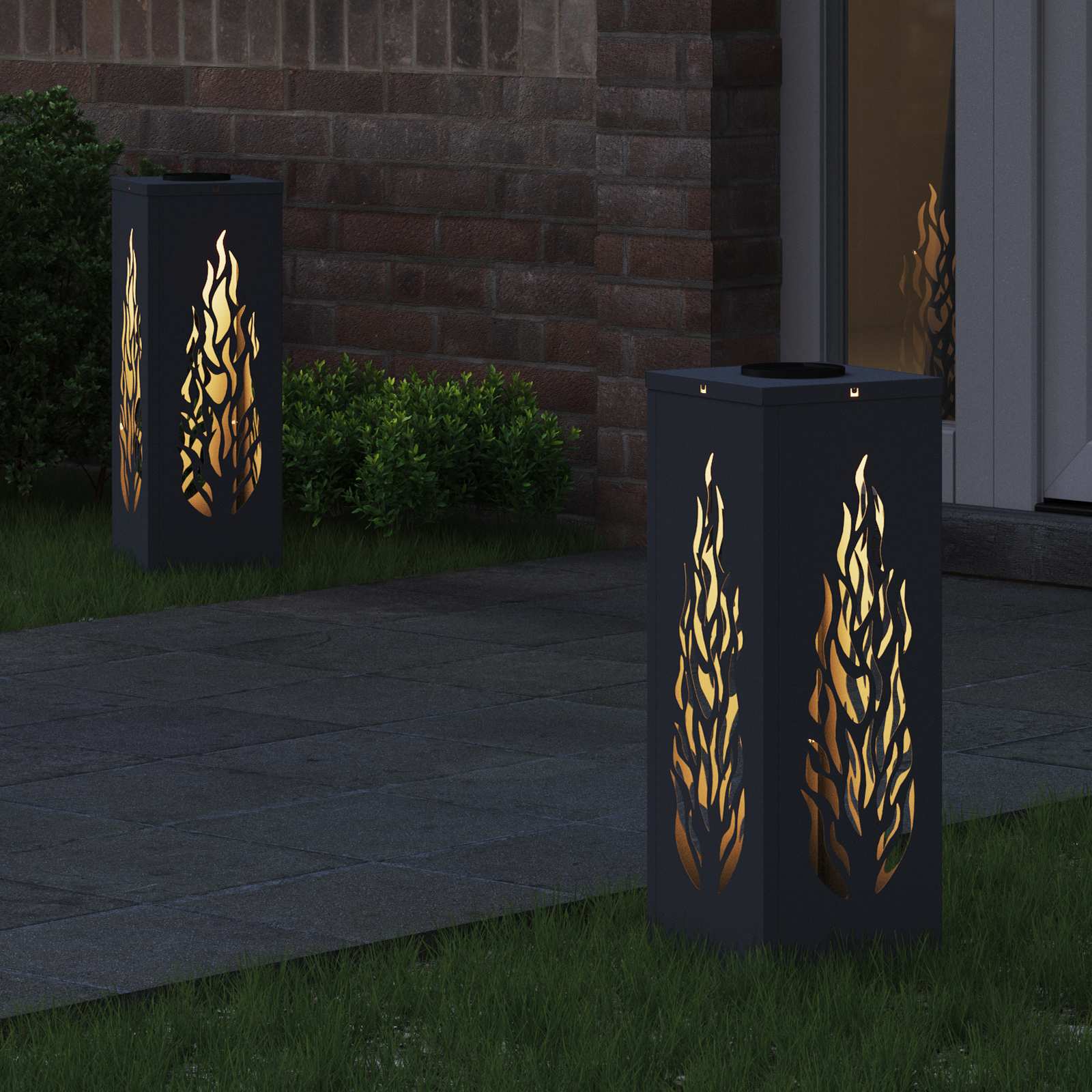VidaXL éclairage de chemin à LED solaire 2 pcs acier laminé à froid anthracite