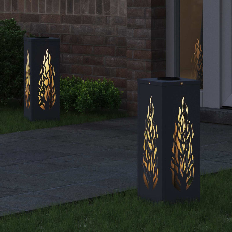 VidaXL éclairage de chemin à LED solaire 2 pcs acier laminé à froid anthracite