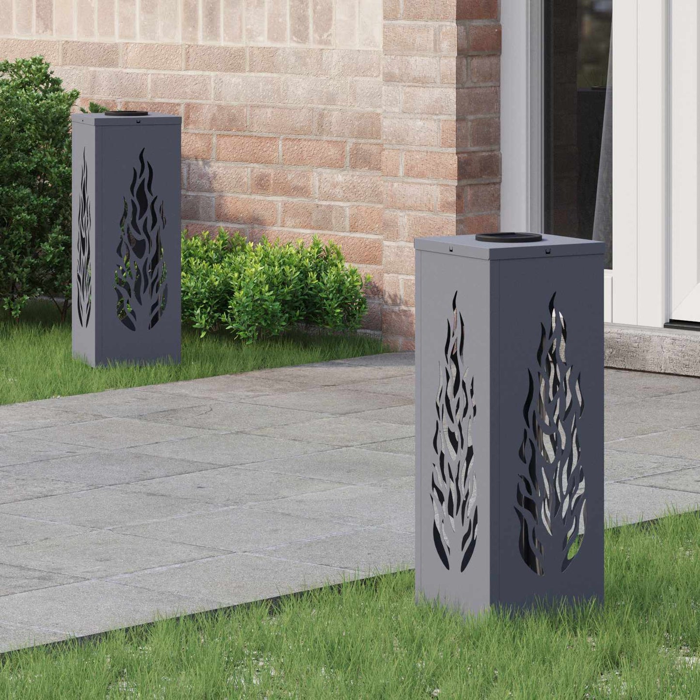 VidaXL éclairage de chemin à LED solaire 2 pcs acier laminé à froid anthracite