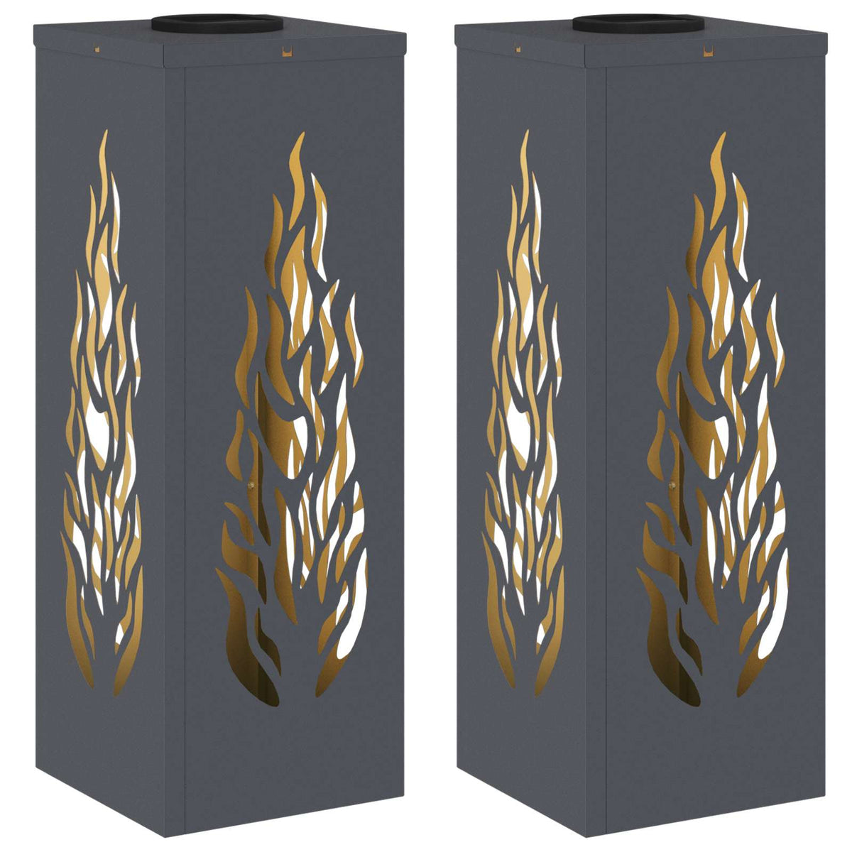 VidaXL éclairage de chemin à LED solaire 2 pcs acier laminé à froid anthracite