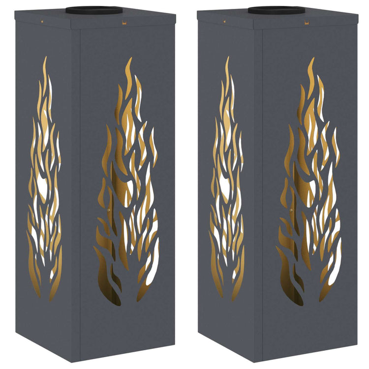 VidaXL éclairage de chemin à LED solaire 2 pcs acier laminé à froid anthracite