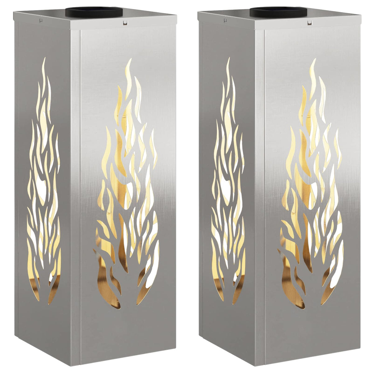 VidaXL éclairage de chemin LED solaire 2 pcs argent acier inoxydable