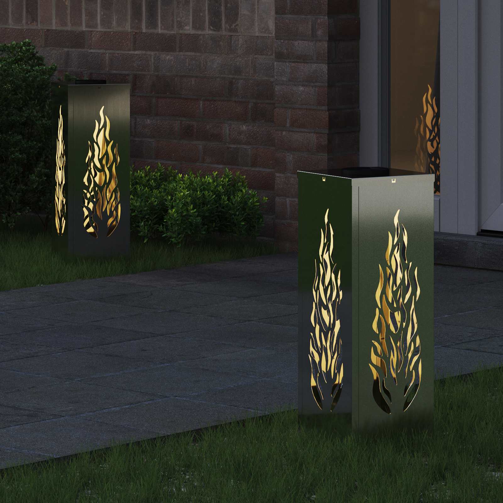 VidaXL éclairage de chemin LED solaire 2 pcs acier galvanisé argent