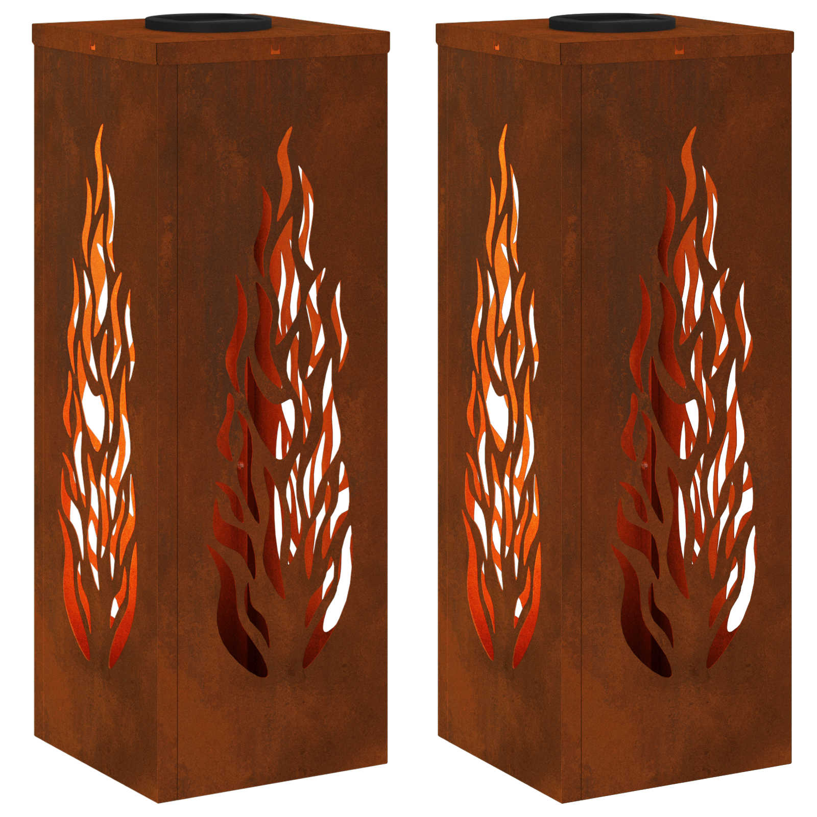 VidaXL éclairage de chemin à LED solaire 2 pcs acier corten bronze