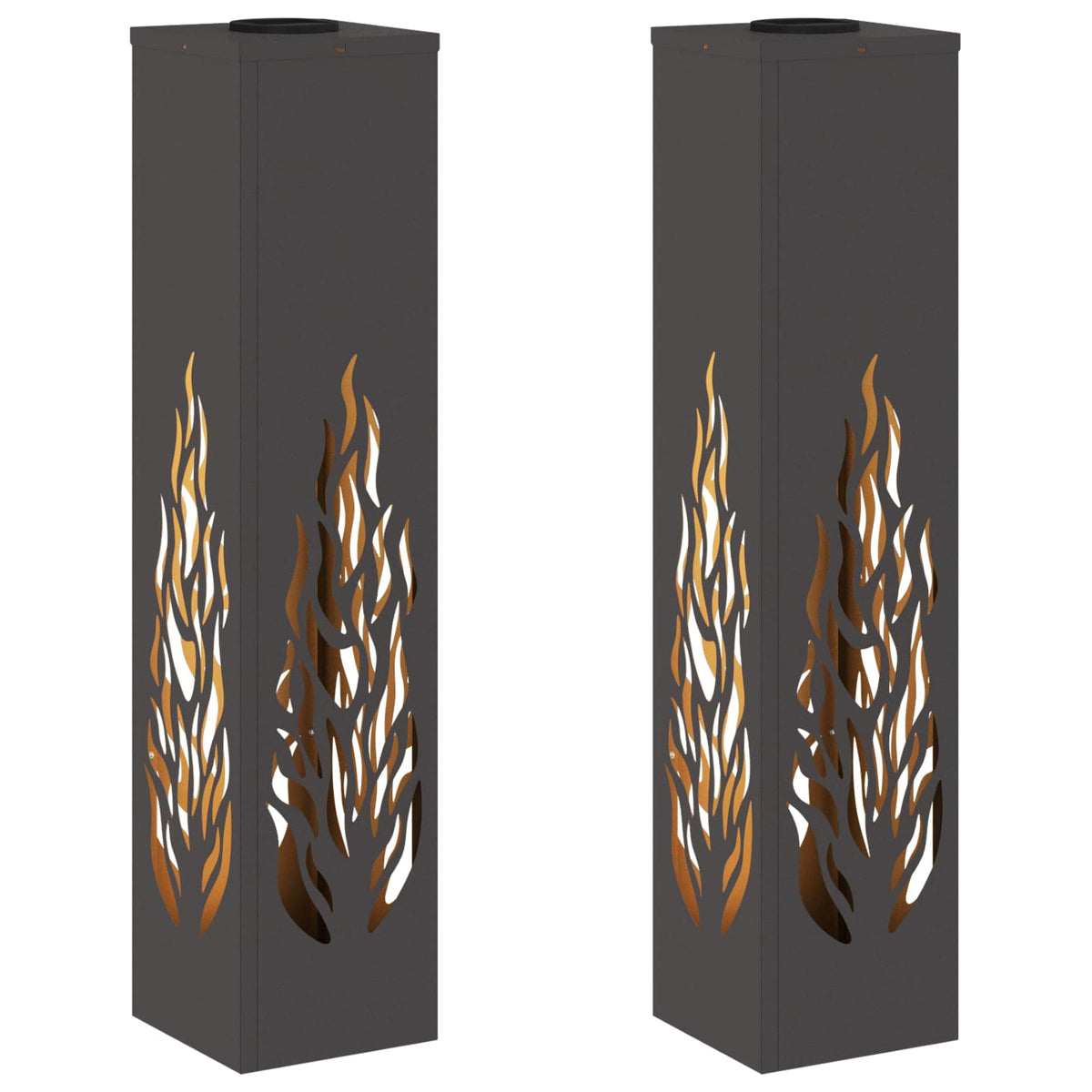 VidaXL éclairage de chemin LED solaire 2 pcs acier laminé à froid noir