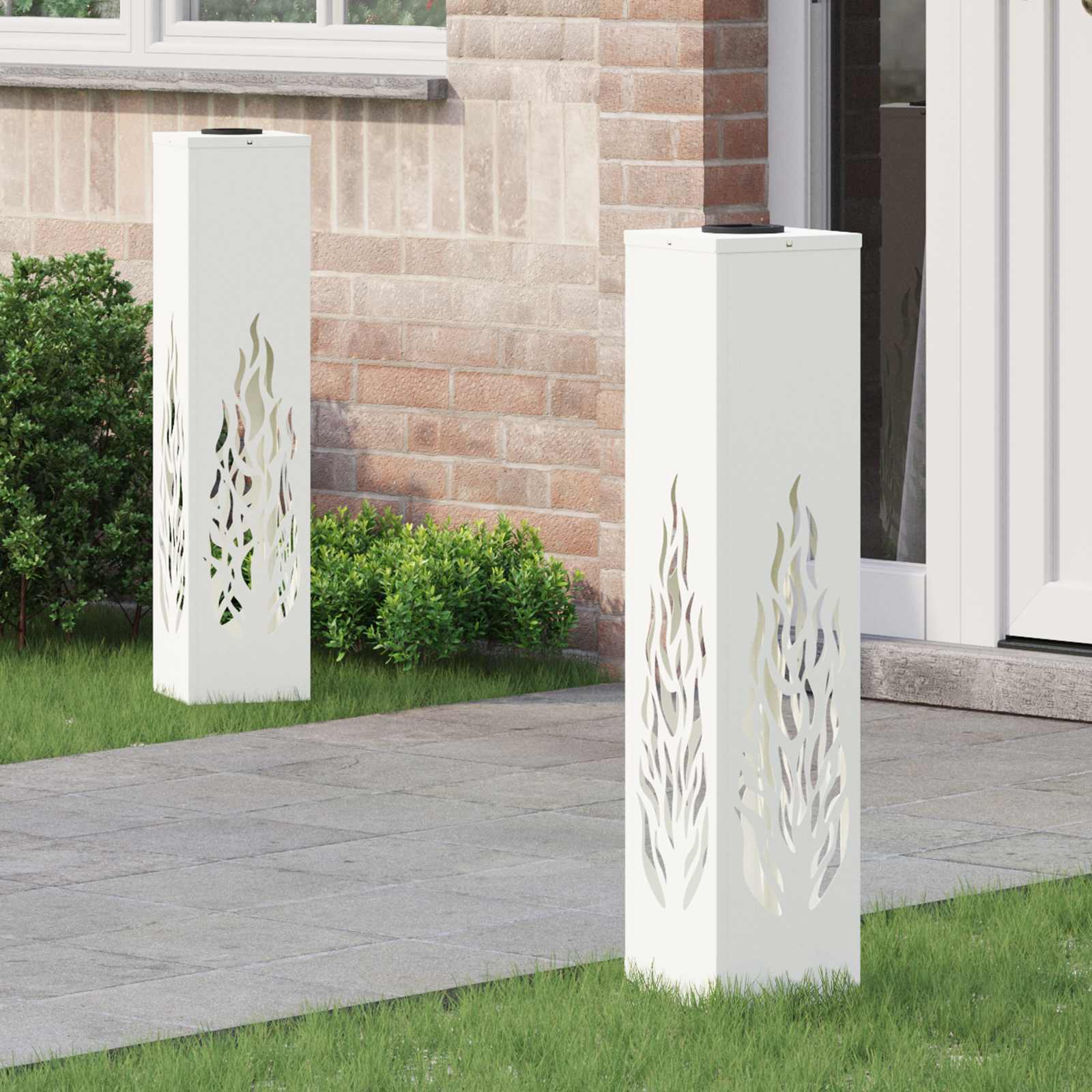 VidaXL éclairage de chemin à LED solaire 2 pcs acier laminé à froid blanc