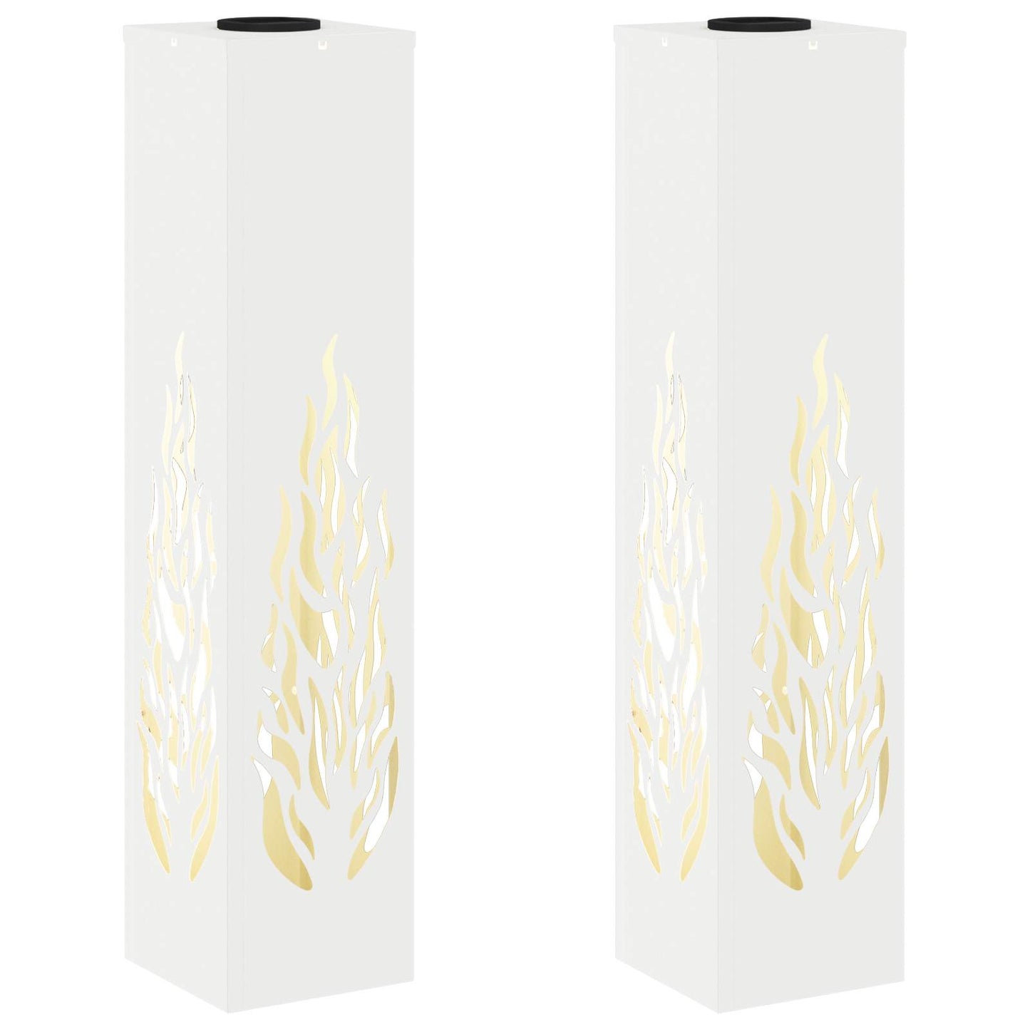 VidaXL éclairage de chemin à LED solaire 2 pcs acier laminé à froid blanc