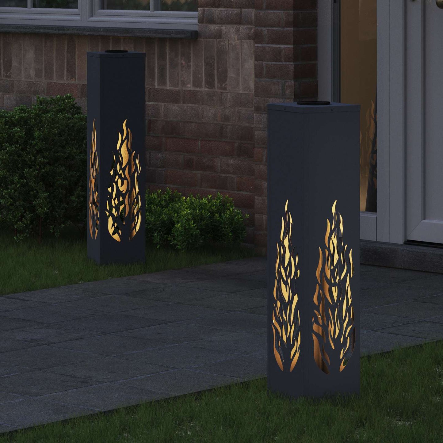 VidaXL éclairage de chemin à LED solaire 2 pcs acier laminé à froid anthracite