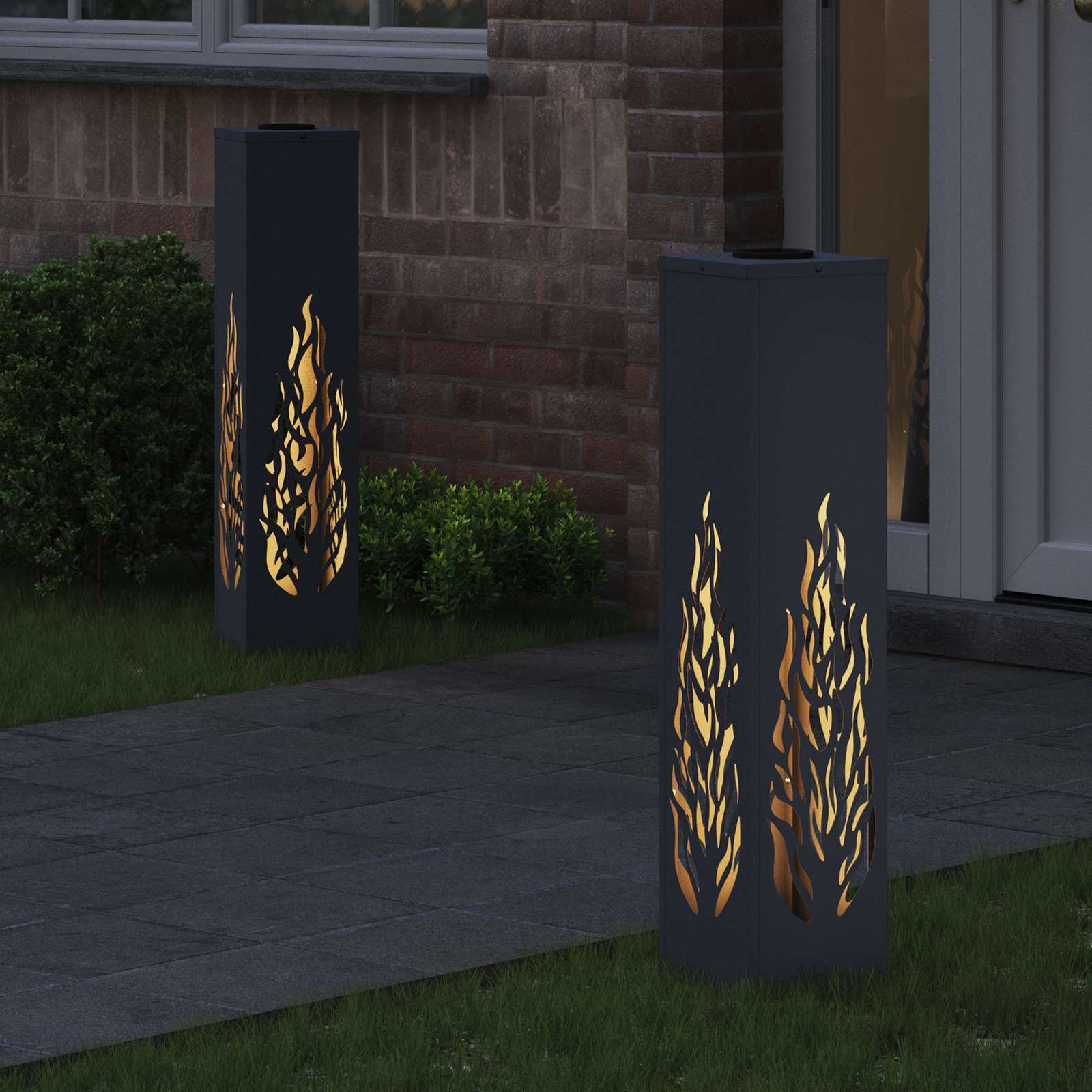 VidaXL éclairage de chemin à LED solaire 2 pcs acier laminé à froid anthracite