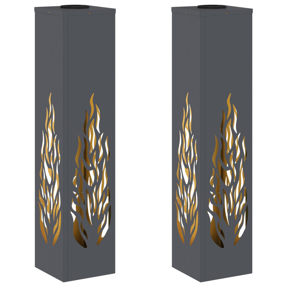 VidaXL éclairage de chemin à LED solaire 2 pcs acier laminé à froid anthracite