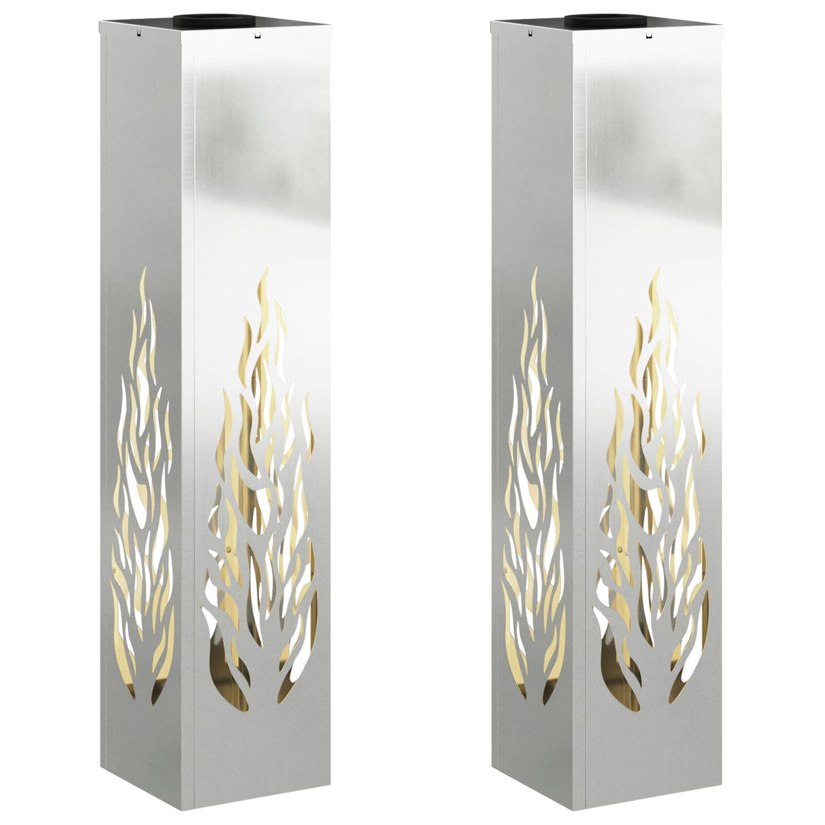 VidaXL éclairage de chemin LED solaire 2 pcs acier galvanisé argent
