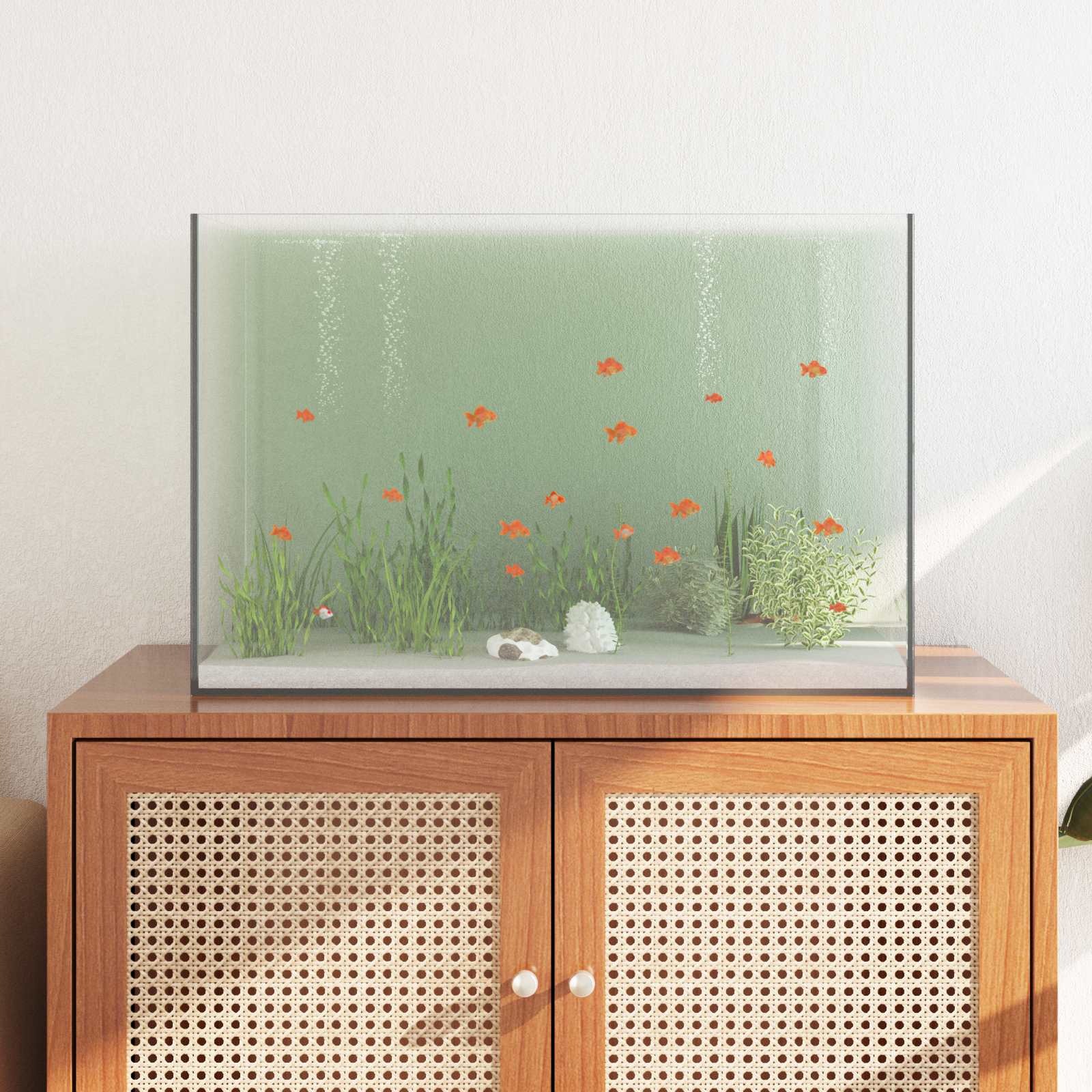 Vidaxx aquarium avec rangement transparent 60 x 35 x 40 cm verre