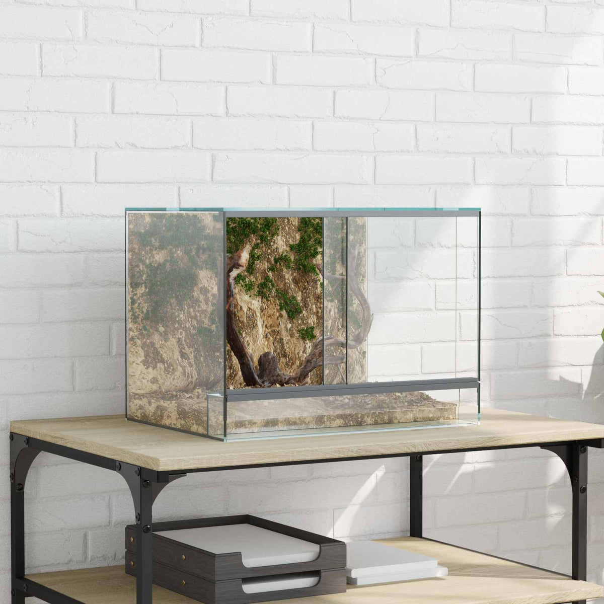 Vidaxx terrarium avec rangement transparent 40 x 30 x 30 cm verre