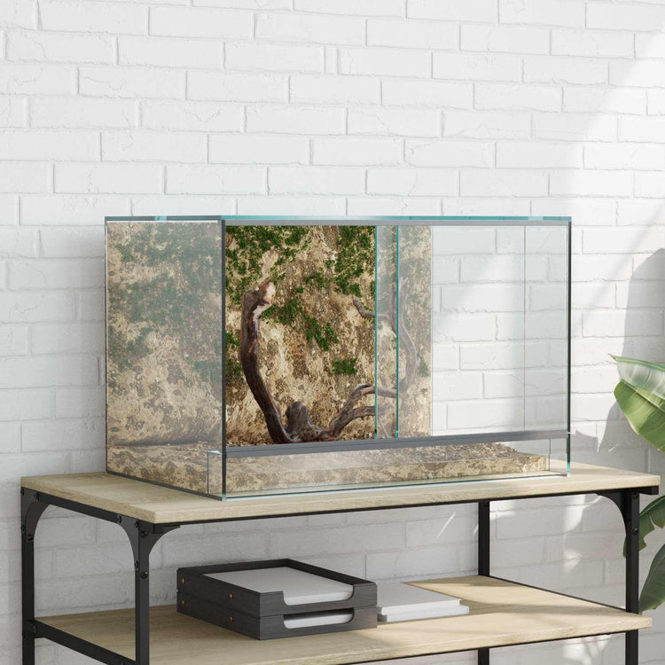 Vidaxx terrarium avec rangement transparent 60 x 40 x 40 cm verre