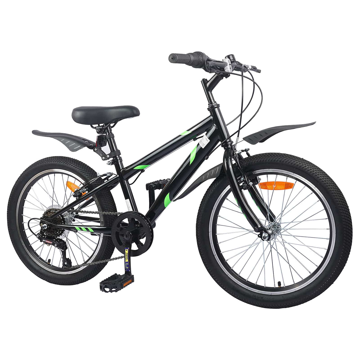 VidaXL vélo pour enfants 24 pouces 6 vitesses pour 8-12 ans noir