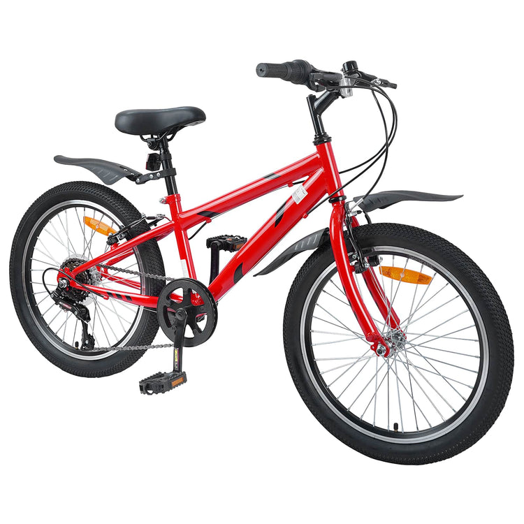 VidaXL vélo pour enfants 24 pouces 6 vitesses pour 8-12 ans rouge