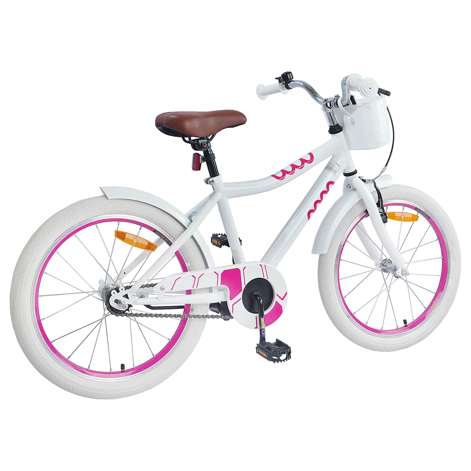 VidaXL vélo enfant 20 pouces pour 6-11 ans blanc