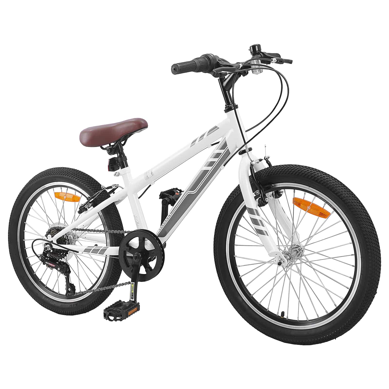 VidaXL VTT 24 pouces 6 vitesses pour 8-12 ans blanc