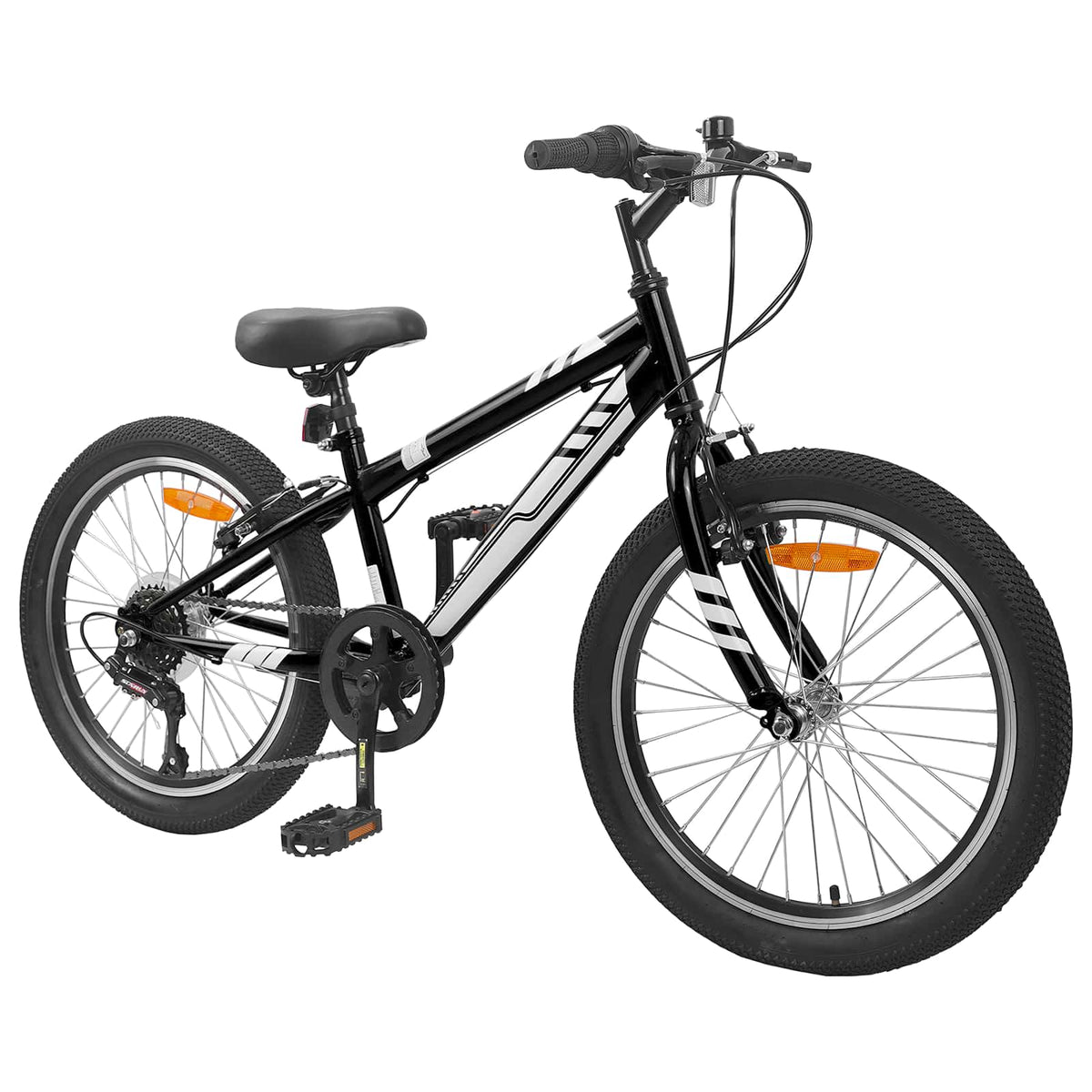 VidaXL VTT 24 pouces 6 vitesses pour 8-12 ans noir
