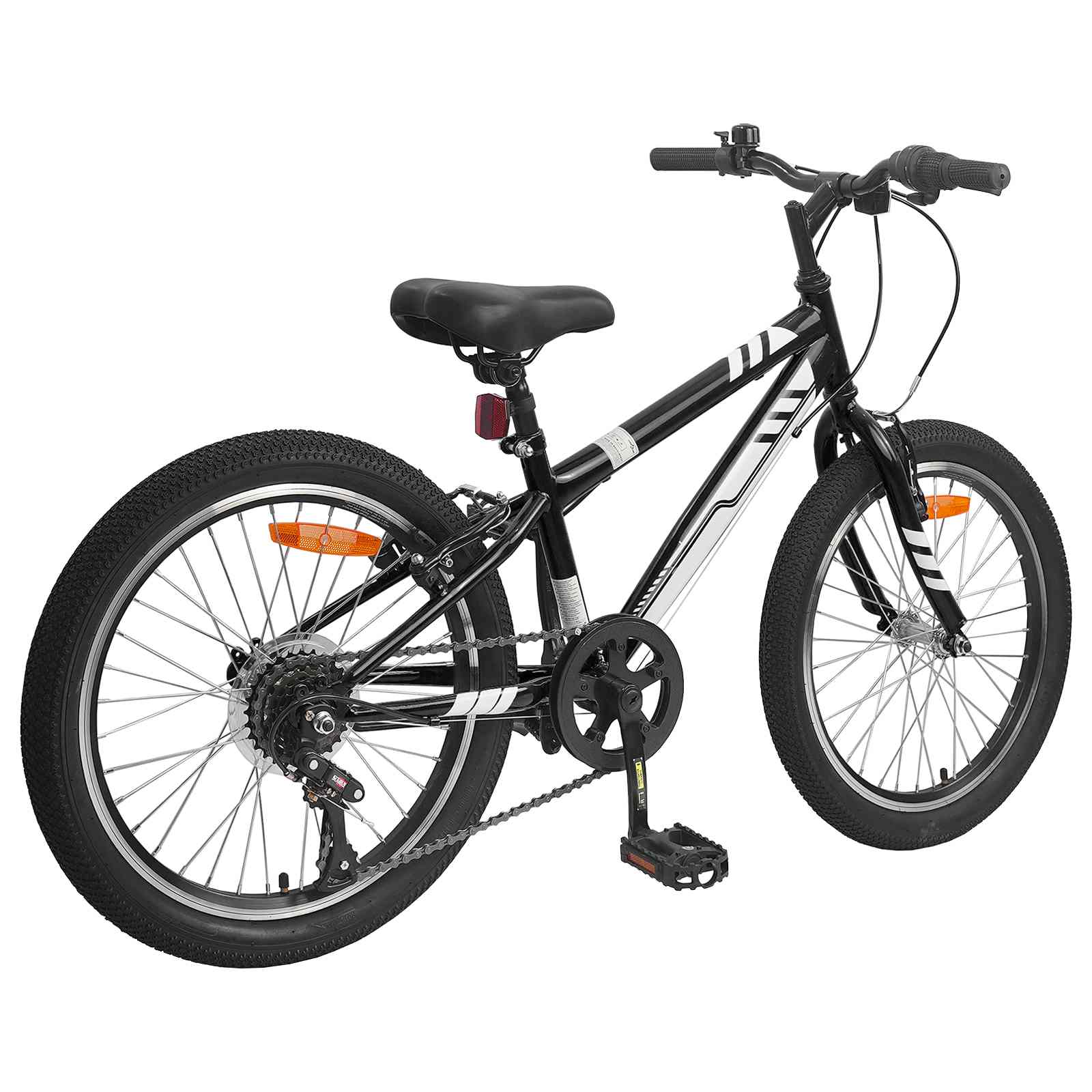 VidaXL VTT 24 pouces 6 vitesses pour 8-12 ans noir